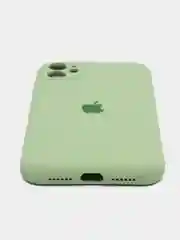 Оливковый силиконовый чехол iPhone 11, Silicone Case, с закрытым низом и защитой камеры