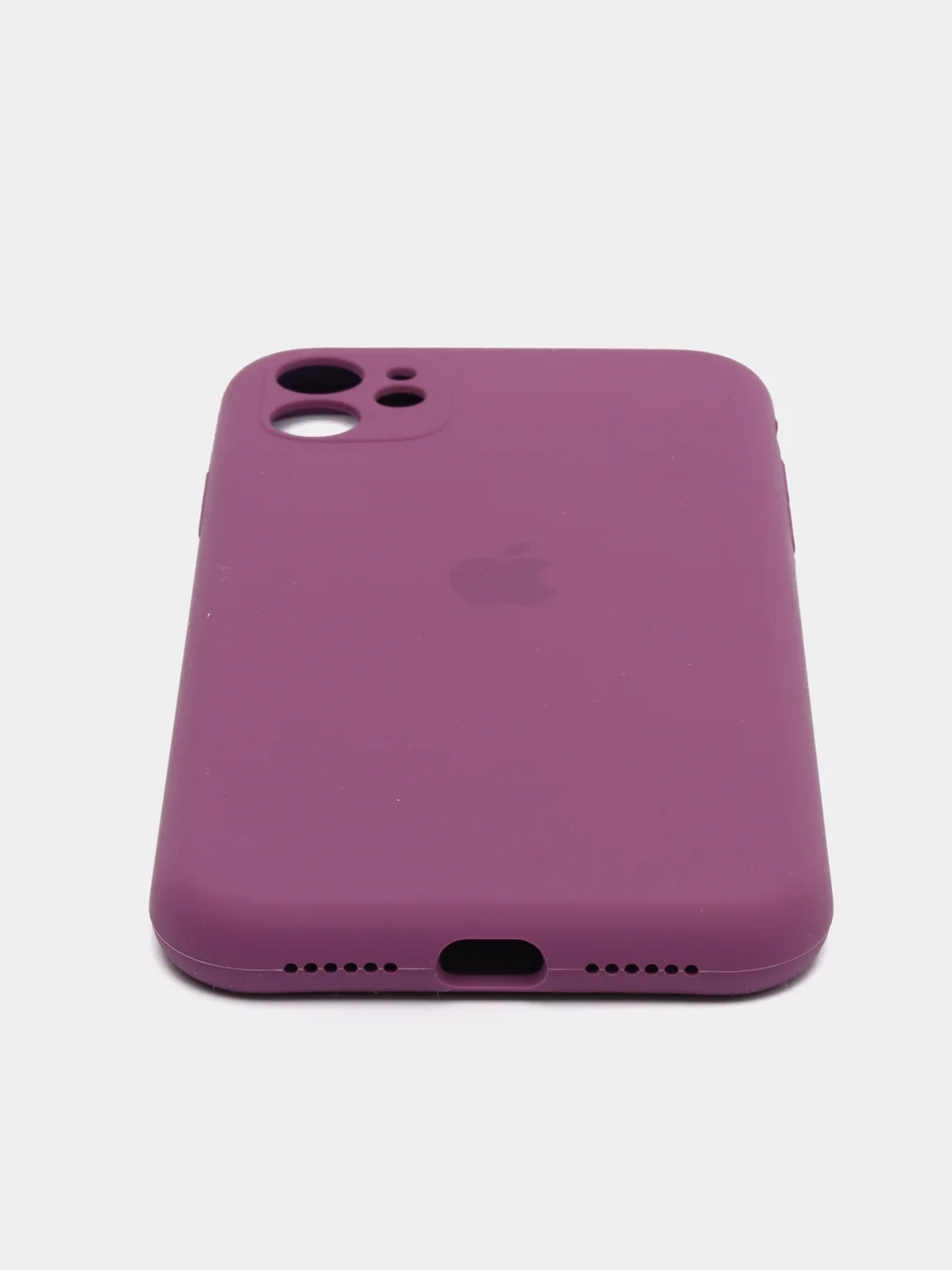 Пурпурный силиконовый чехол iPhone 11, Silicone Case, с закрытым низом и защитой камеры
