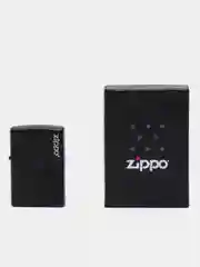 Зажигалка бензиновая Zippo 218 ZL Черный с лого (покрытие Black Matte)