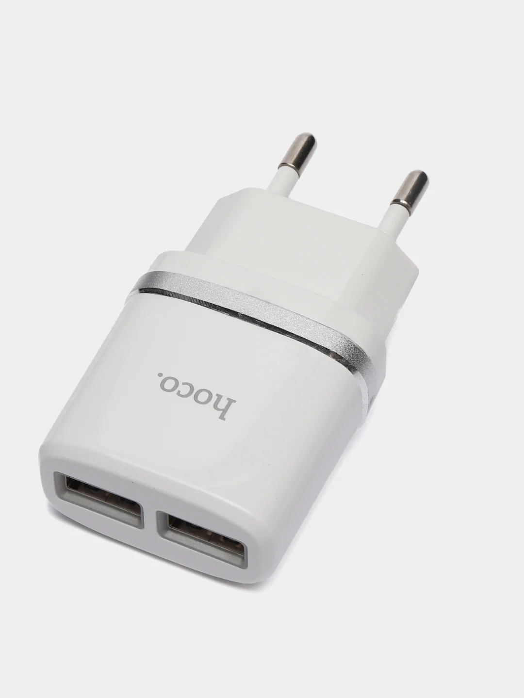 Белый сетевое зарядное устройство Hoco C12 Plus, кабель iPhone Lightning