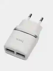 Белый сетевое зарядное устройство Hoco C12 Plus, кабель iPhone Lightning