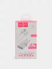Белый сетевое зарядное устройство Hoco C12 Plus, кабель iPhone Lightning