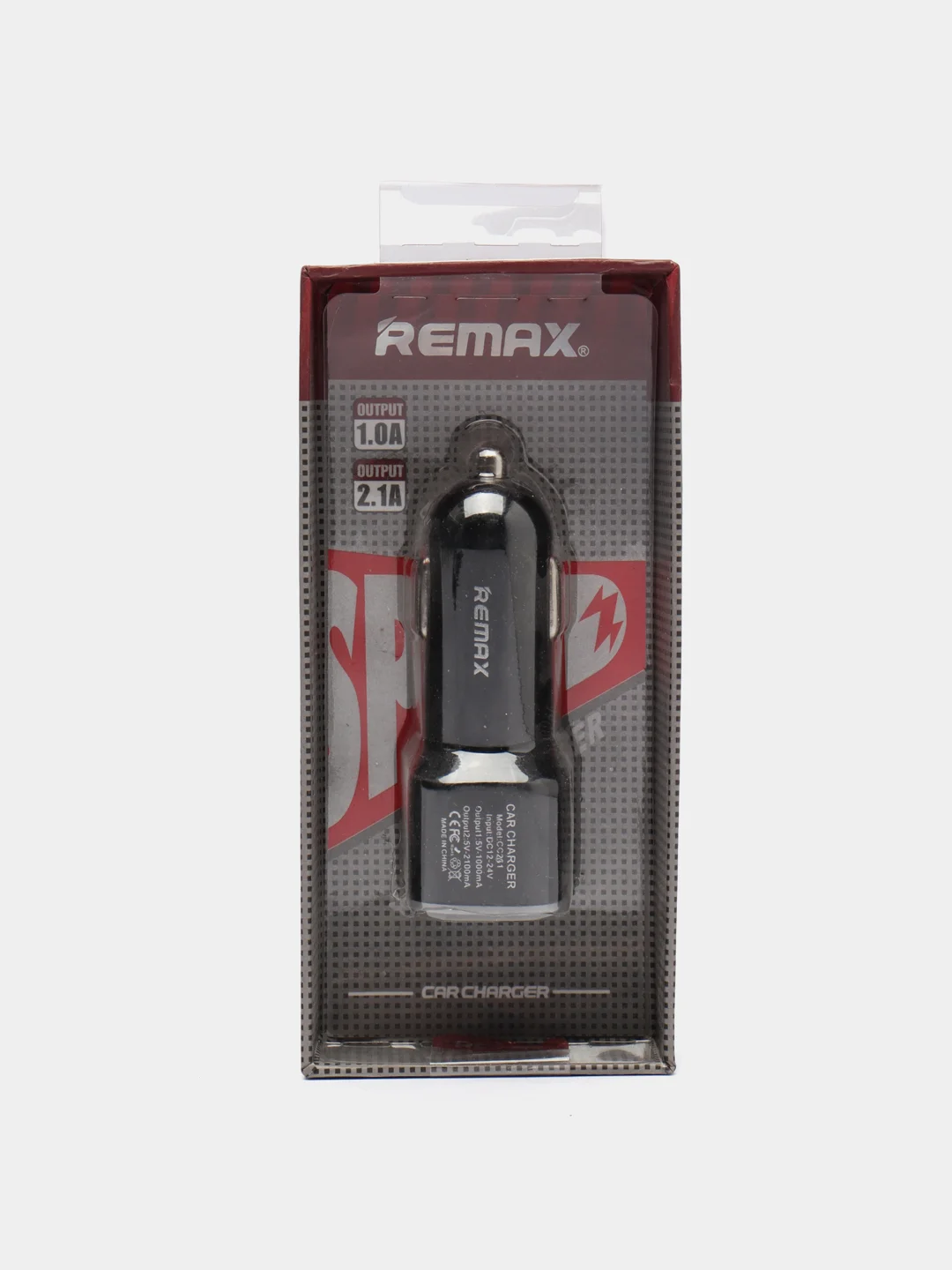 Белый автомобильное зарядное устройство, 2 USB выхода