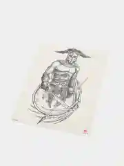 Коралловый временная переводная татуировка "Воины, птицы, черепа и др.",  21х15 см