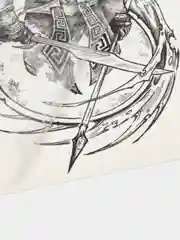 Коралловый временная переводная татуировка "Воины, птицы, черепа и др.",  21х15 см