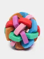 Игрушка для собак мяч с колокольчиком, плетёный