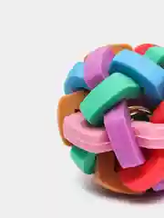 Игрушка для собак мяч с колокольчиком, плетёный