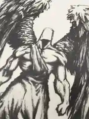 Бирюзовый временная переводная татуировка "Воины, птицы, черепа и др.",  21х15 см