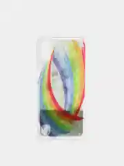 Коричневый чехол Samsung Galaxy A01, M01 (Самсунг Галакси А01, М01) переливающийся жидкий с блестками