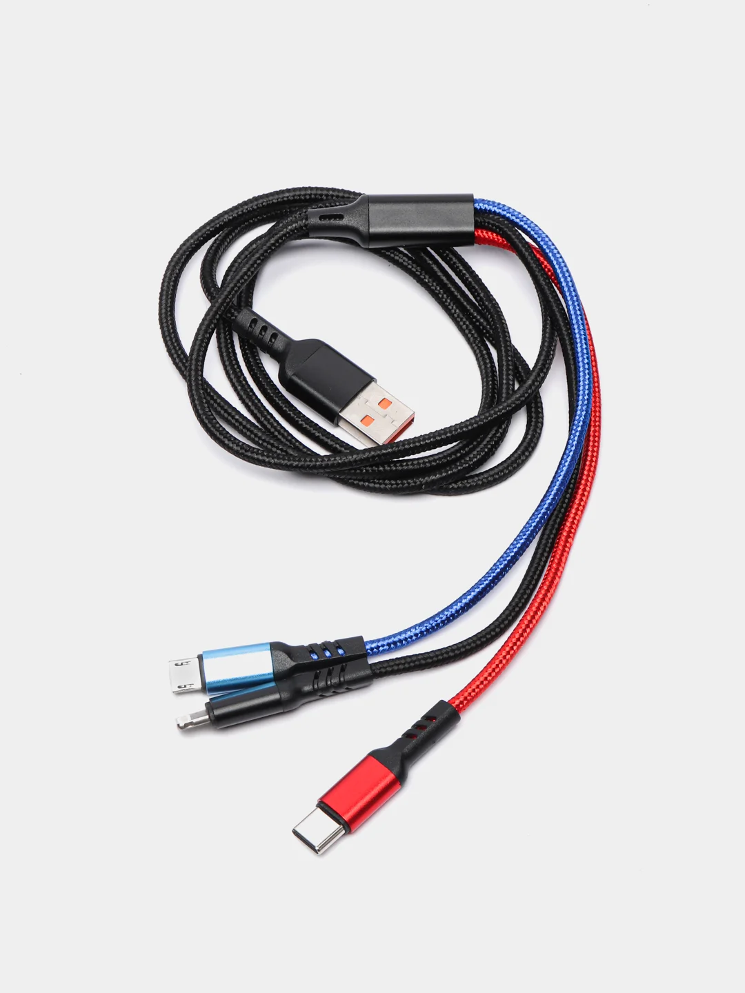 USB кабель для зарядки телефона 3 в 1: Micro-USB, Lightning и Type-C