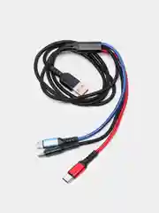 USB кабель для зарядки телефона 3 в 1: Micro-USB, Lightning и Type-C