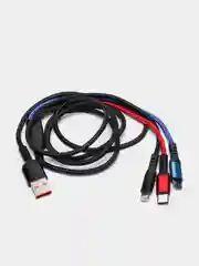 USB кабель для зарядки телефона 3 в 1: Micro-USB, Lightning и Type-C
