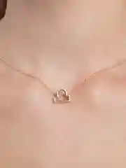 Лимонный цепочка с подвеской "Знаки зодиака", золотая, с открыткой