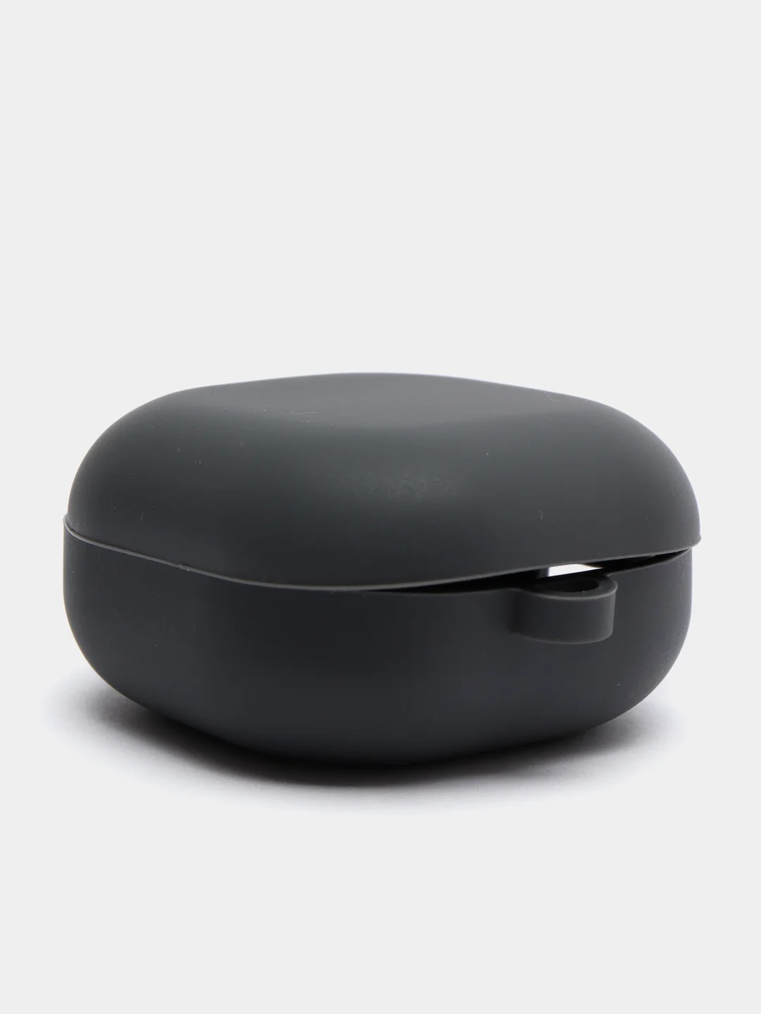 Тёмно-серый cиликоновый чехол для наушников Samsung Galaxy Buds Pro/Buds Live/Buds 2 с карабином