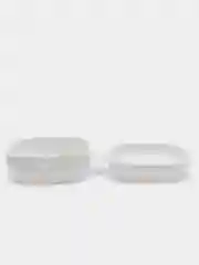 Белый cиликоновый чехол для наушников Samsung Galaxy Buds Pro/Buds Live/Buds 2 с карабином