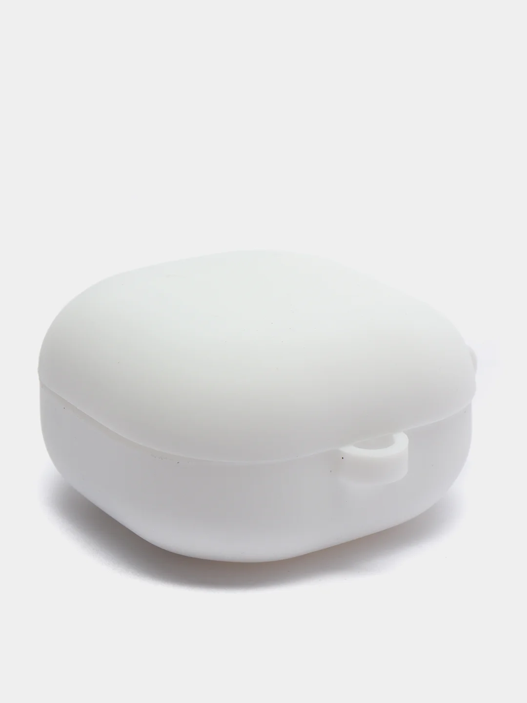 Белый cиликоновый чехол для наушников Samsung Galaxy Buds Pro/Buds Live/Buds 2 с карабином