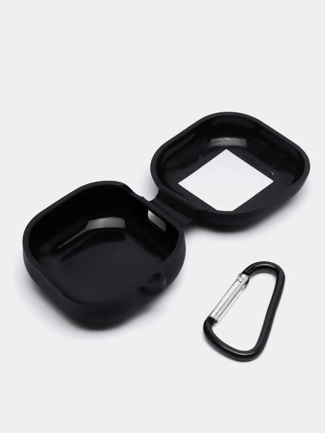 Черный cиликоновый чехол для наушников Samsung Galaxy Buds Pro/Buds Live/Buds 2 с карабином