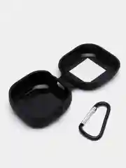 Черный cиликоновый чехол для наушников Samsung Galaxy Buds Pro/Buds Live/Buds 2 с карабином