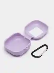 Лавандовый cиликоновый чехол для наушников Samsung Galaxy Buds Pro/Buds Live/Buds 2 с карабином