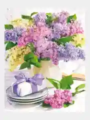 Индиго алмазная мозаика 40 х 50 на подрамнике. Цветы и натюрморты