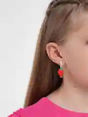 Красный серьги "Фрукты" для девочек