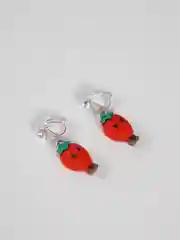 Красный серьги "Фрукты" для девочек