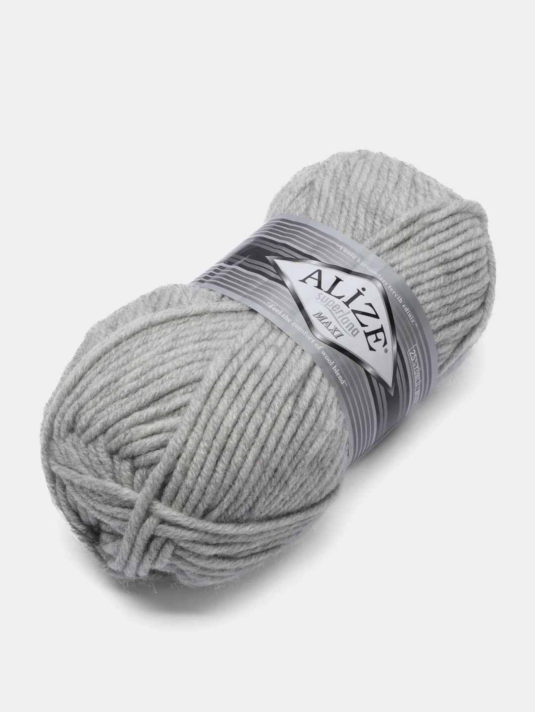 Серый металлик шерсть Пряжа Alize Superlana maxi