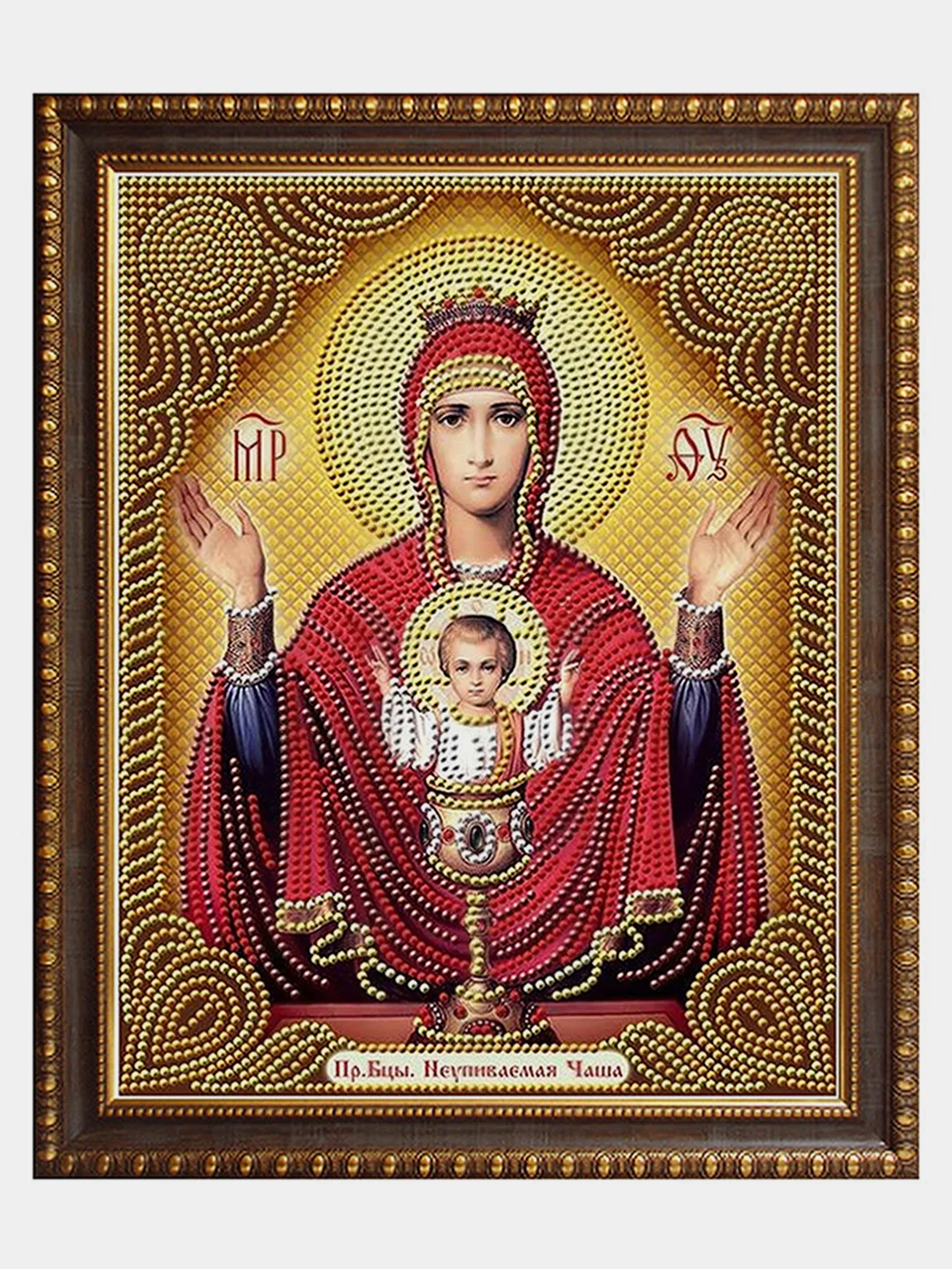 Золотой алмазная мозаика без подрамника, 30 х 40 см, Иконы