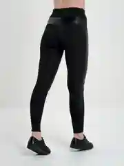 Черный лосины Sport Collection с высокой талией (брюки с кожаными вставками)