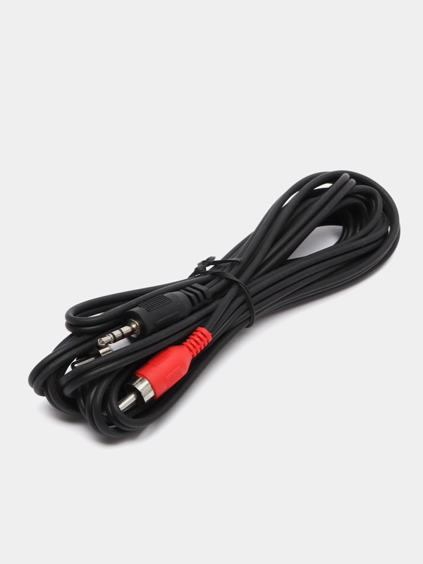 Аудио штекер 3.5 мм, Aux - 2 RCA, тюльпаны, 1,5 м/3 м/5 м