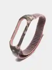 Розовый ремешок на липучке для Xiaomi Mi Band 3, 4, 5, 6, 7 Сяоми Ми Банд