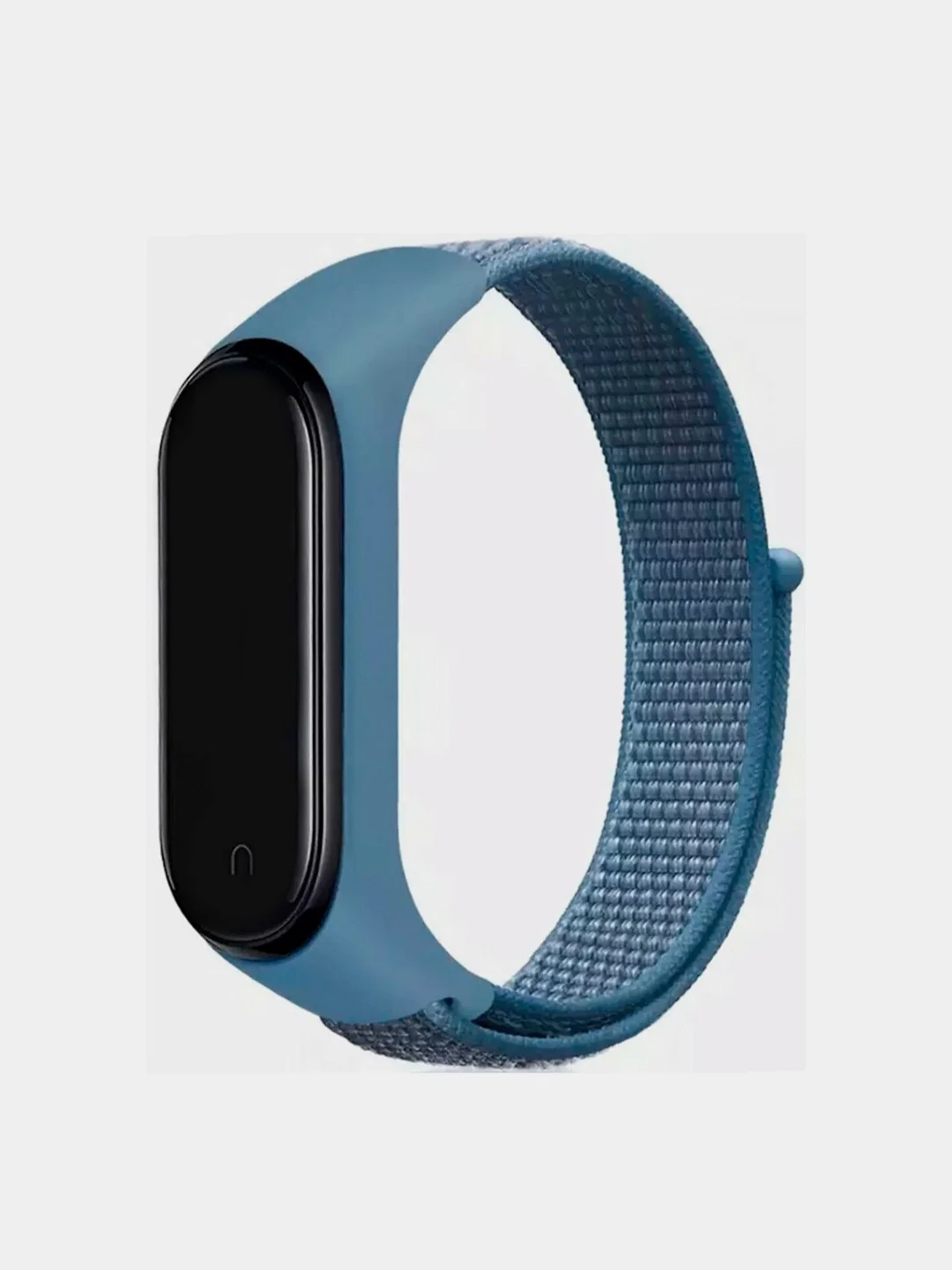 Голубой ремешок на липучке для Xiaomi Mi Band 3, 4, 5, 6, 7 Сяоми Ми Банд