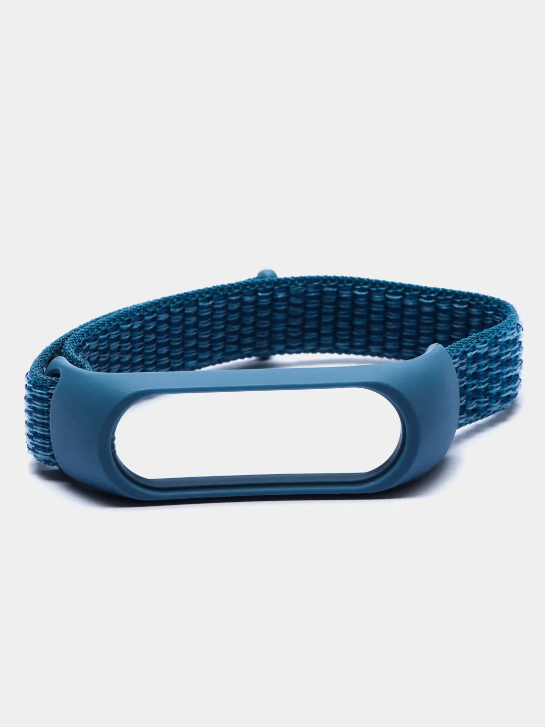 Голубой ремешок на липучке для Xiaomi Mi Band 3, 4, 5, 6, 7 Сяоми Ми Банд