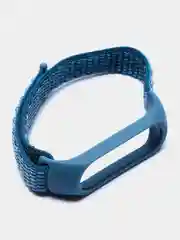 Голубой ремешок на липучке для Xiaomi Mi Band 3, 4, 5, 6, 7 Сяоми Ми Банд