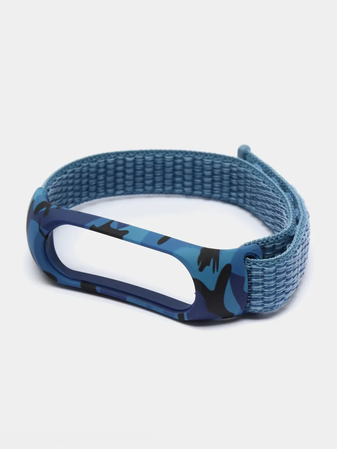 Светло-синий ремешок на липучке для Xiaomi Mi Band 3, 4, 5, 6, 7 Сяоми Ми Банд