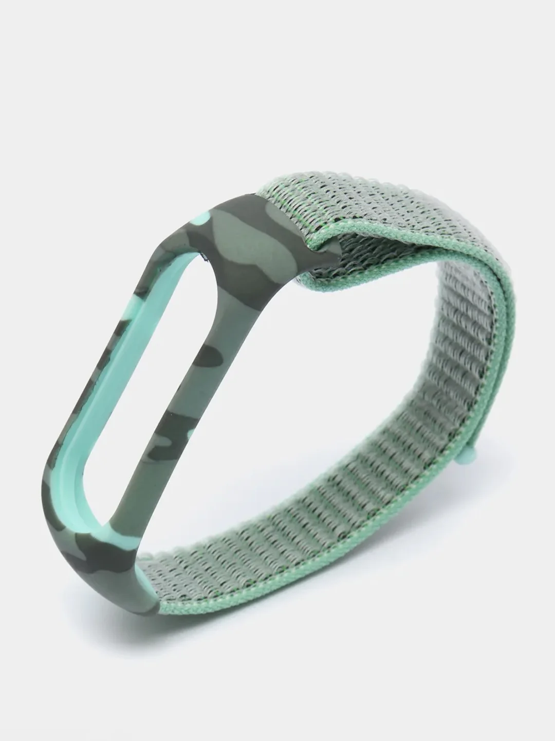 Бирюзовый ремешок на липучке для Xiaomi Mi Band 3, 4, 5, 6, 7 Сяоми Ми Банд
