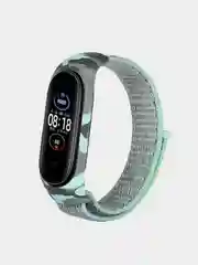 Бирюзовый ремешок на липучке для Xiaomi Mi Band 3, 4, 5, 6, 7 Сяоми Ми Банд
