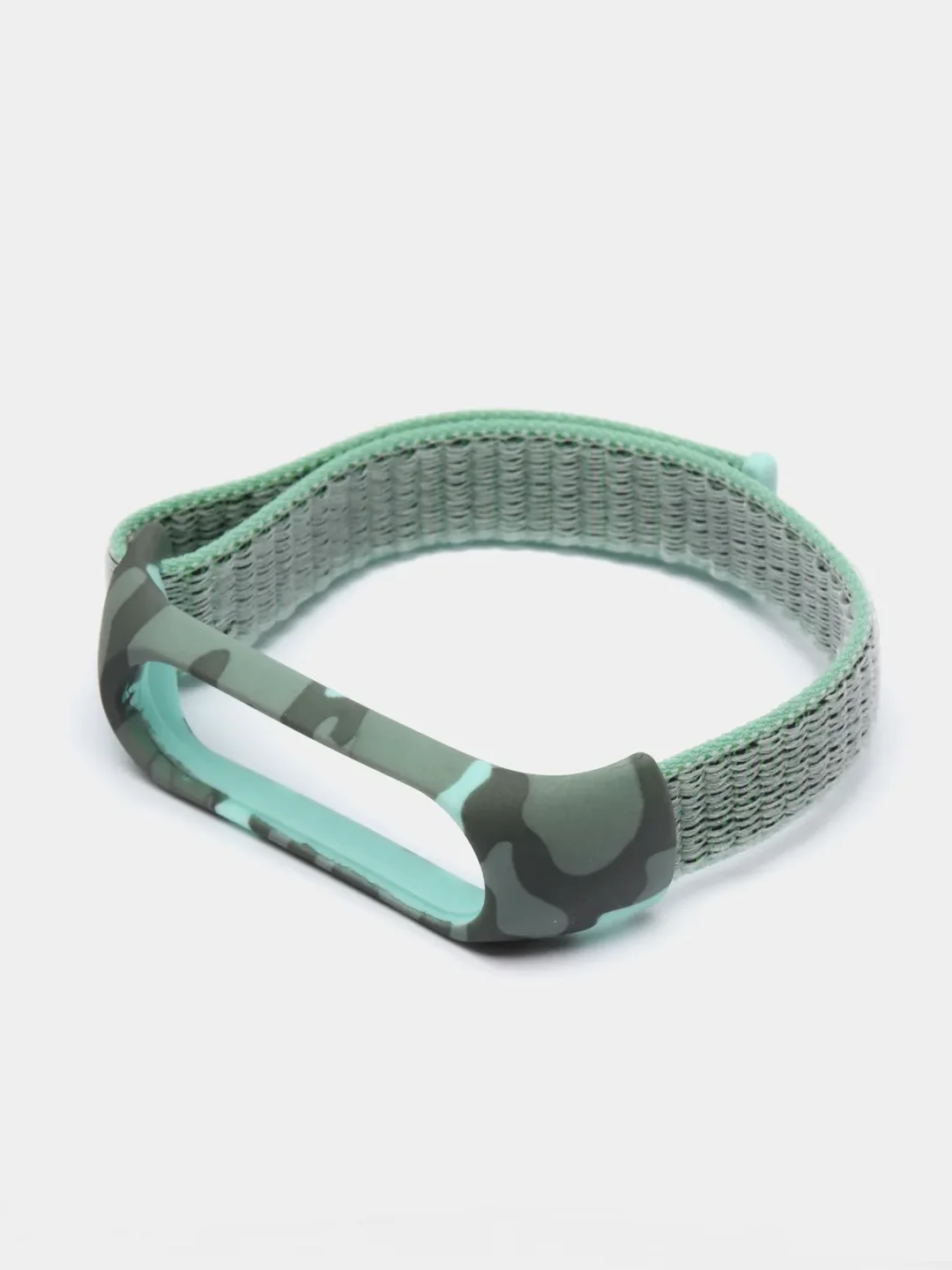 Бирюзовый ремешок на липучке для Xiaomi Mi Band 3, 4, 5, 6, 7 Сяоми Ми Банд