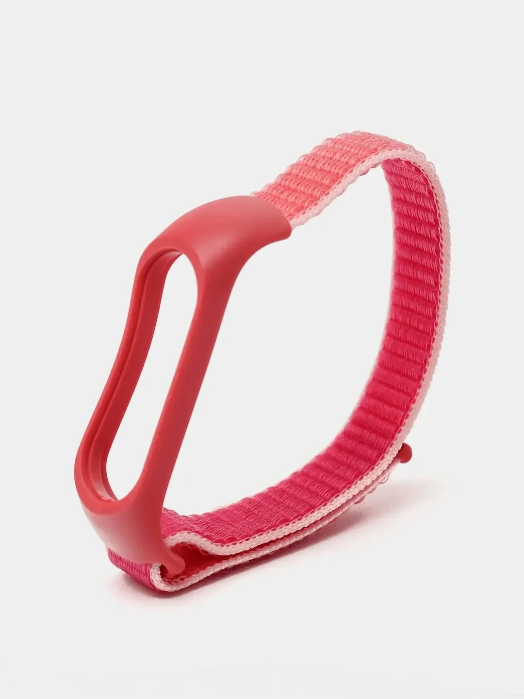 Коралловый ремешок на липучке для Xiaomi Mi Band 3, 4, 5, 6, 7 Сяоми Ми Банд