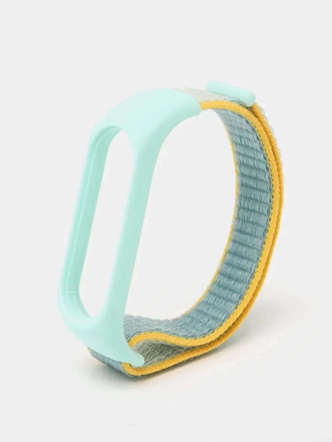 Небесно-голубой ремешок на липучке для Xiaomi Mi Band 3, 4, 5, 6, 7 Сяоми Ми Банд