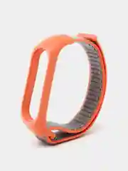 Оранжевый ремешок на липучке для Xiaomi Mi Band 3, 4, 5, 6, 7 Сяоми Ми Банд