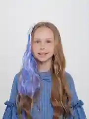 Индиго цветные пряди для волос на заколке