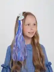Индиго цветные пряди для волос на заколке