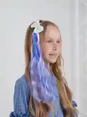 Индиго цветные пряди для волос на заколке