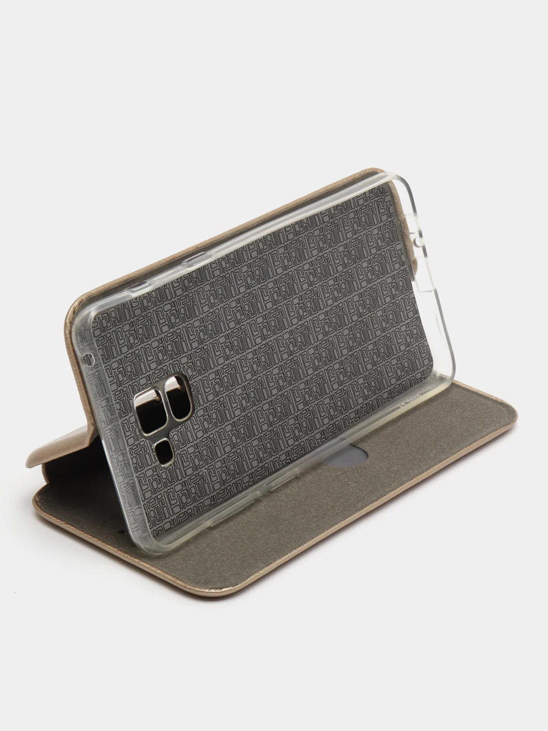 Золотой чехол книжка Samsung Galaxy A8+ (A8 Plus) (SM-A730F), Самсунг Галакси А8+ (А8 Плюс)