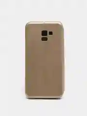 Золотой чехол книжка Samsung Galaxy A8+ (A8 Plus) (SM-A730F), Самсунг Галакси А8+ (А8 Плюс)