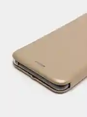 Золотой чехол книжка Samsung Galaxy A8+ (A8 Plus) (SM-A730F), Самсунг Галакси А8+ (А8 Плюс)
