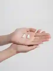 Белый серьги с мишками мармеладными