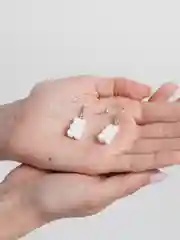 Белый серьги с мишками мармеладными