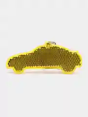 Желтый брелок световозвращающий "Авто", 8 см